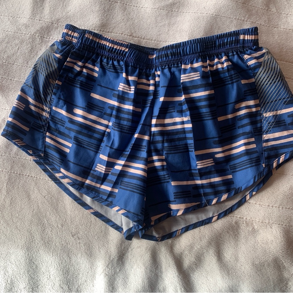 Blue Striped Women's Running Shorts by Oiselle, size 04 / XS